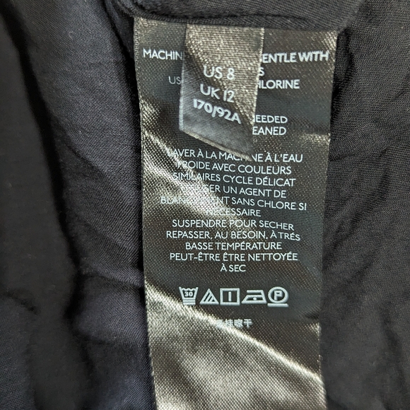 Anthropologie Ruched Black Slip Dress Size 8 - Picture 9 of 9